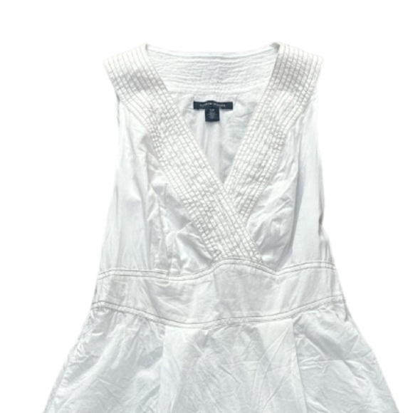 Tommy Hilfiger Surplice Top Smocked Back Collared Sleeveless Lined Cotton Dress - Picture 2 of 12